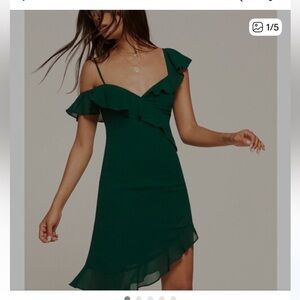 Reformation Adora dress in emerald green  Size 4